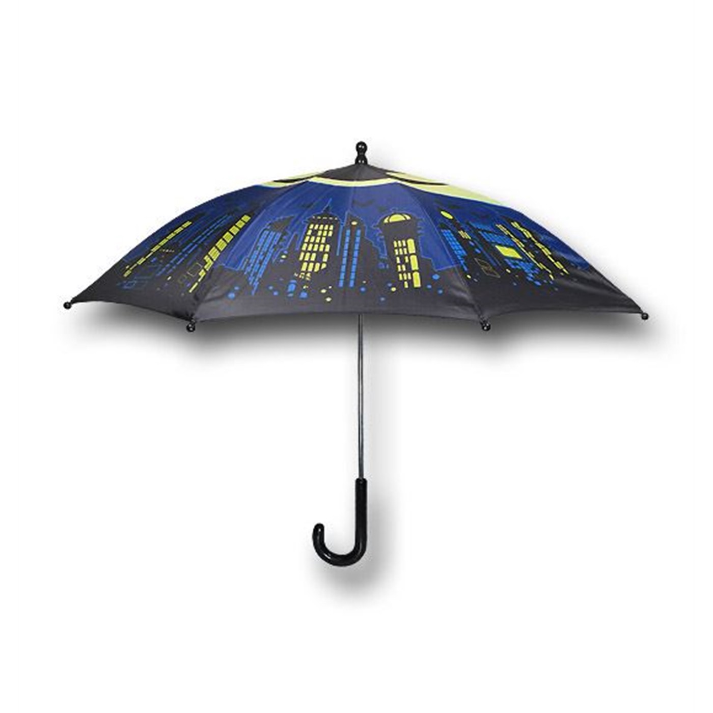 Batman Symbol Cityscape Kids Umbrella, Black