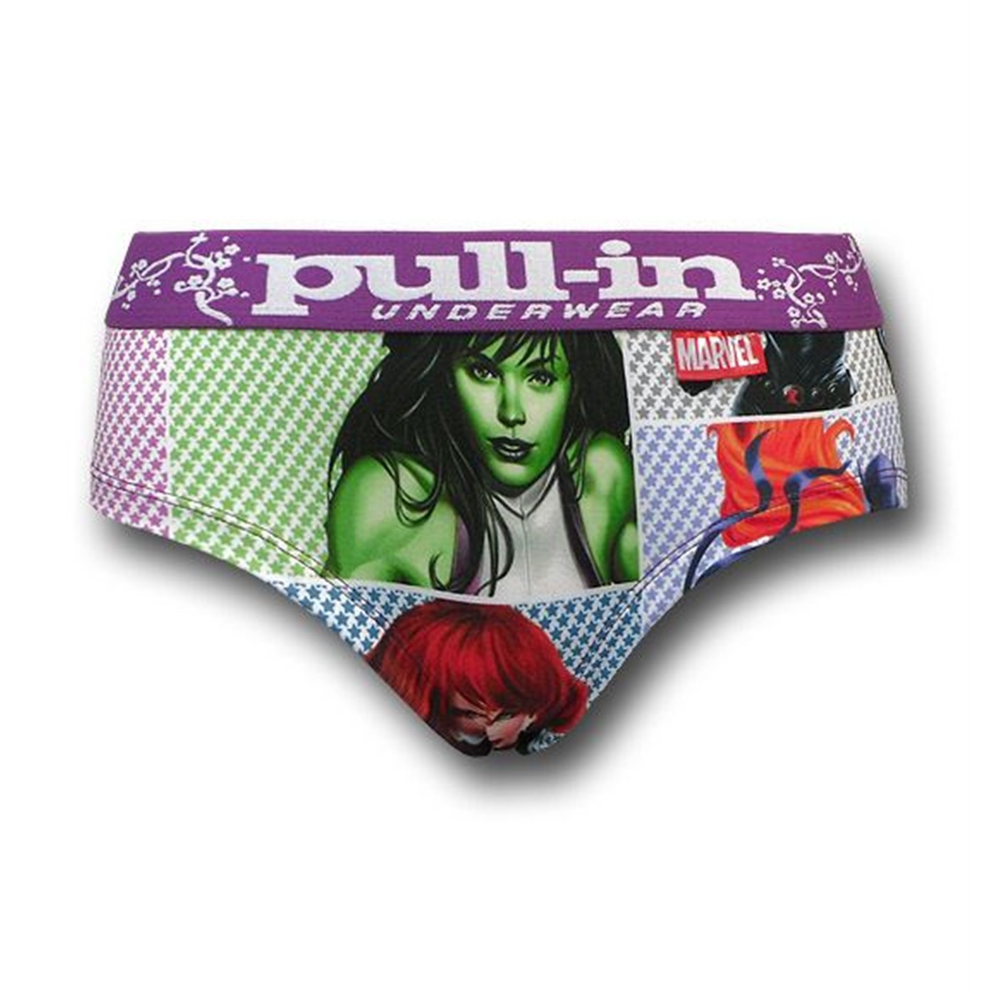 Marvel Star Panels Women's Pull-In French Cut Briefs, White