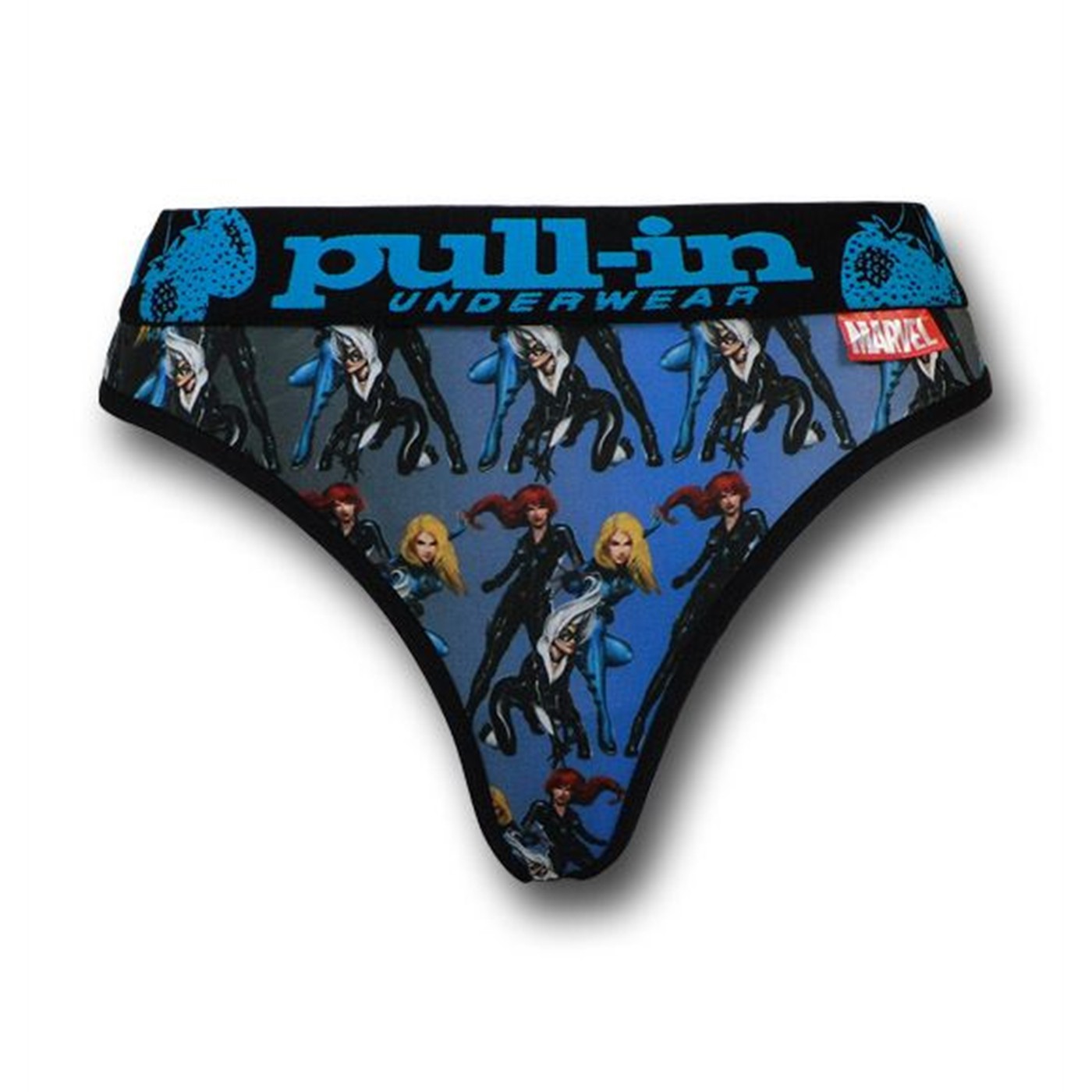 Marvel Heroines Black Women's Pull-In Thong, Black