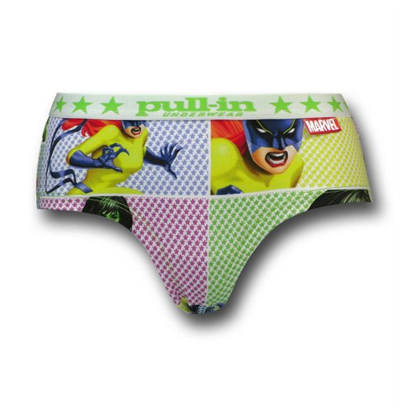 Marvel Action Packed Women's Pull-In French Cut Briefs, White