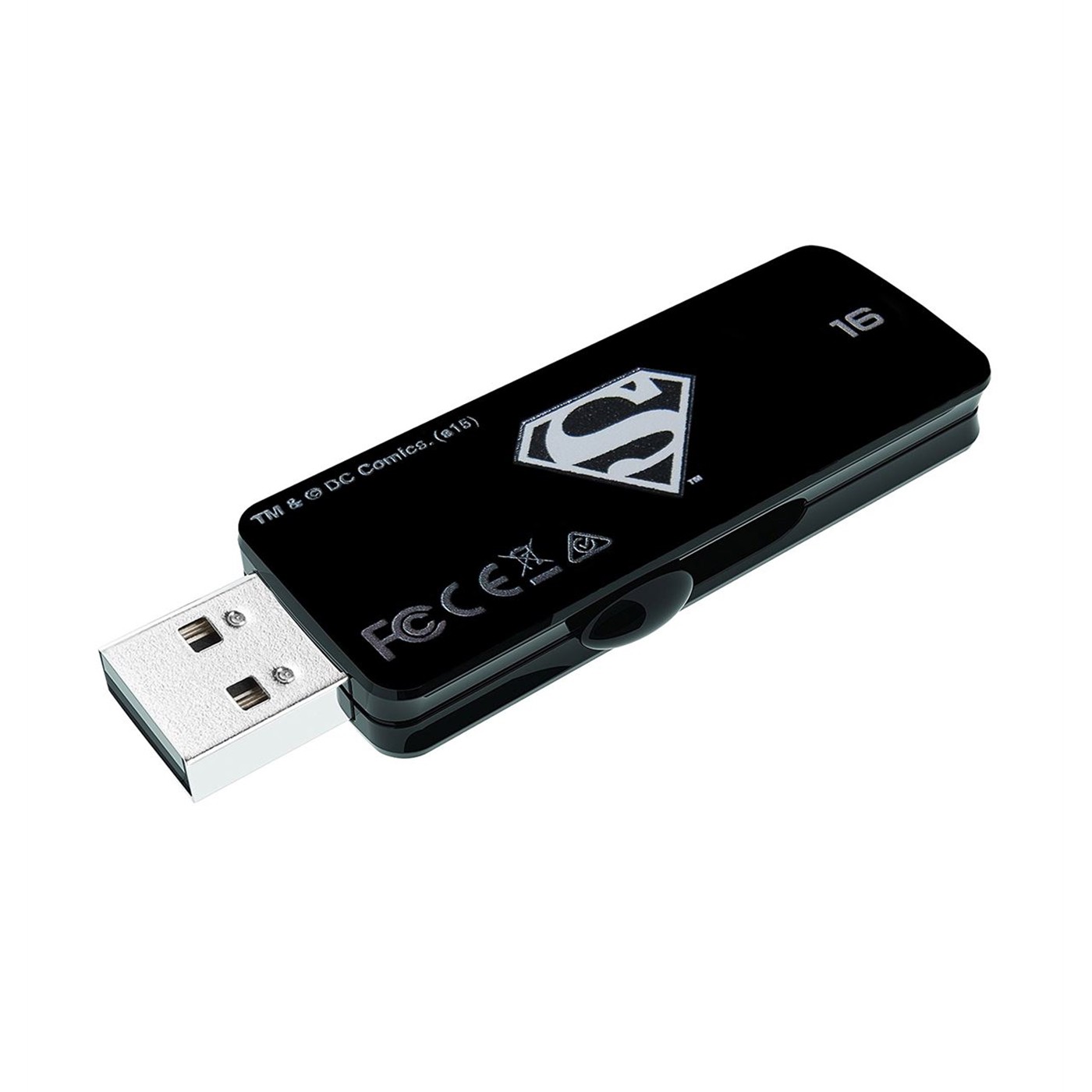 Superman Symbol & Image 16GB USB2 Drive, Black