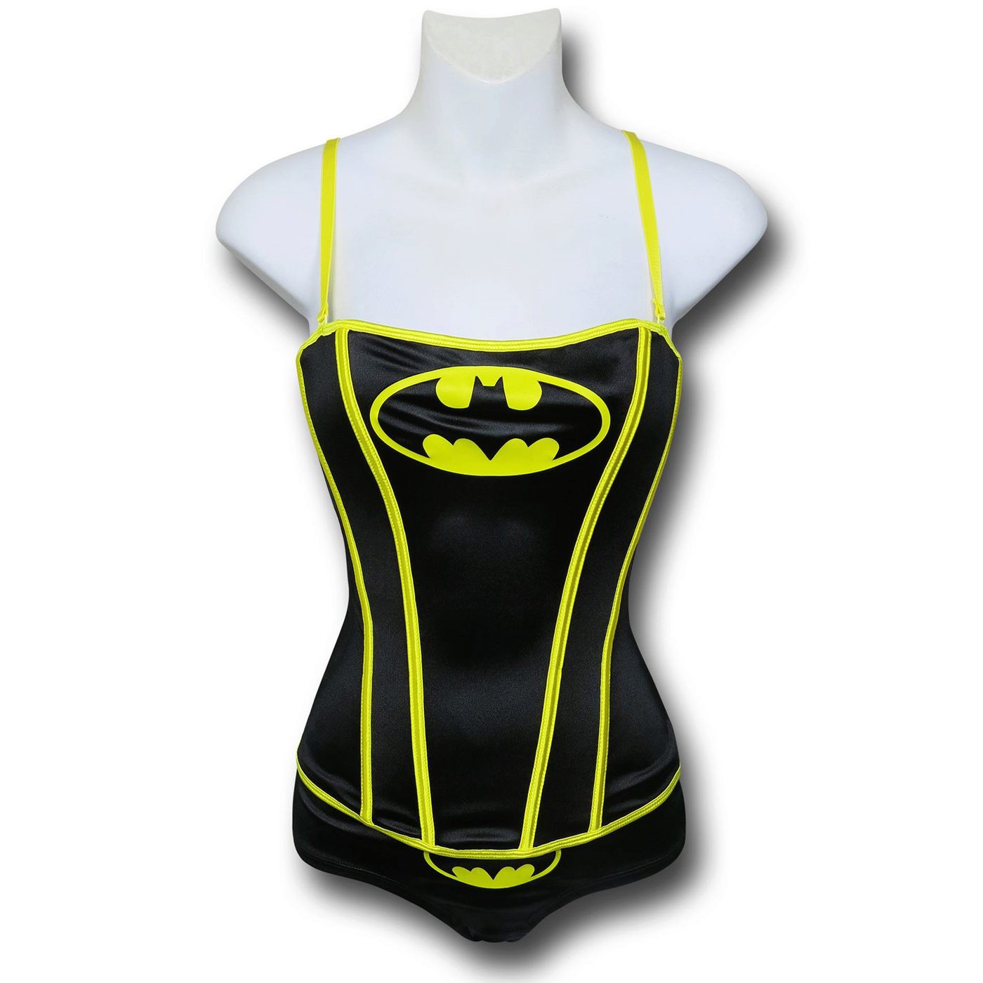 Batman Printed Corset & Panty Set, Black