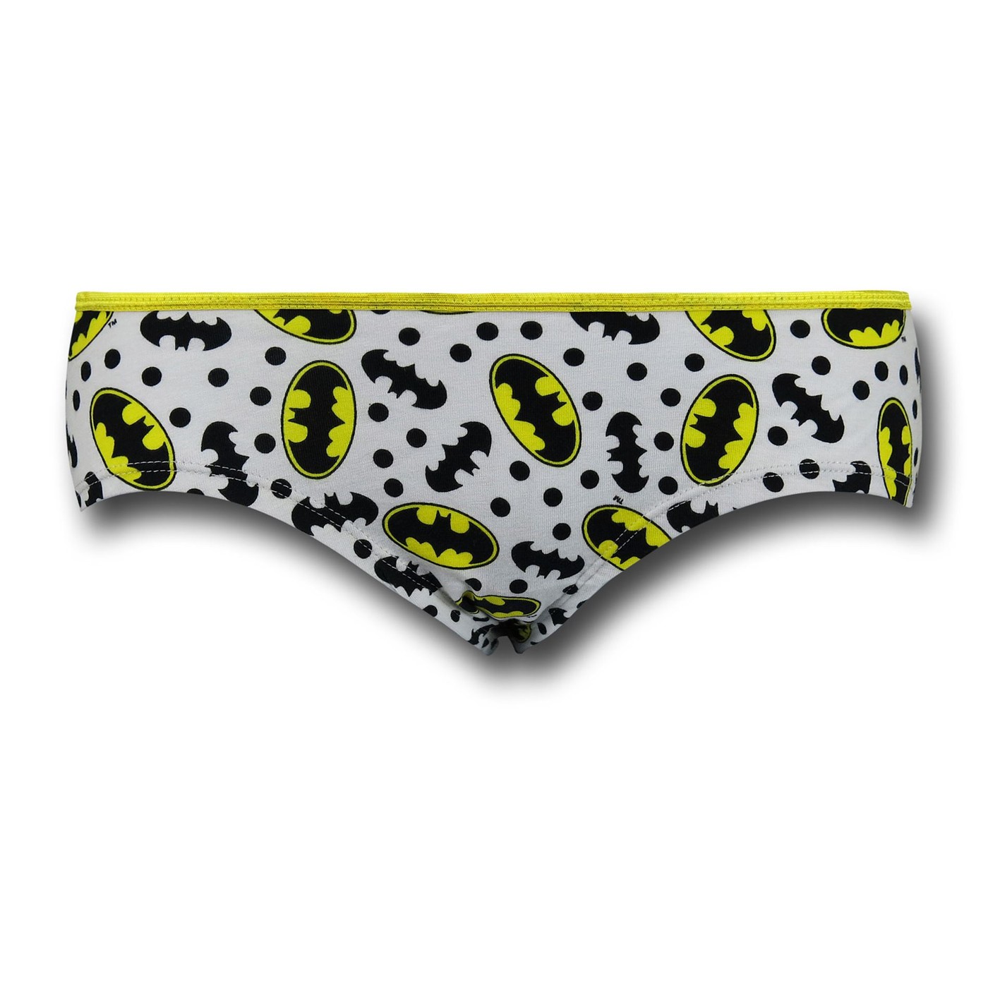Batman Dots and Symbols Hipster Panty, White