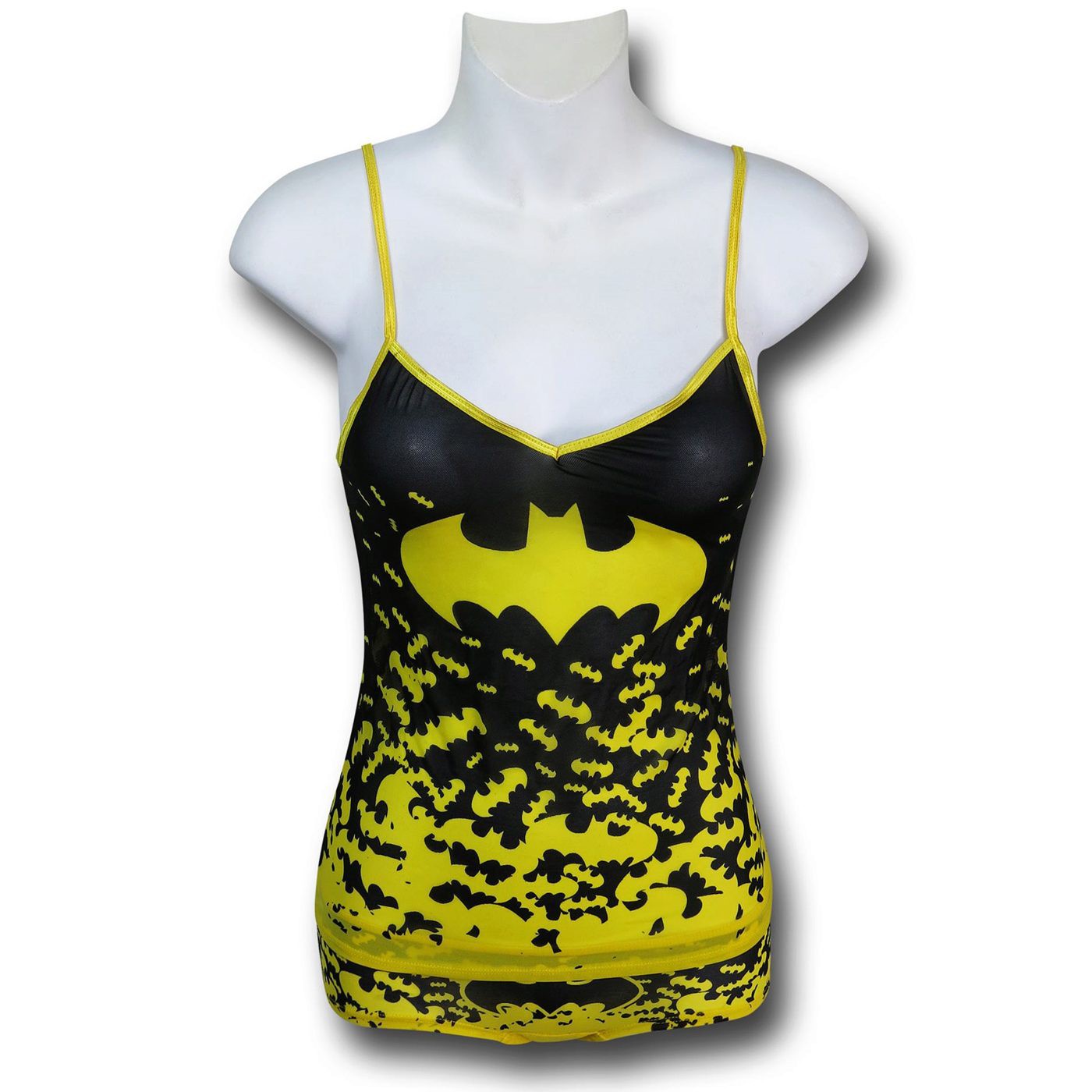 Batgirl Mesh Women's Cami & Panty Set, Yellow