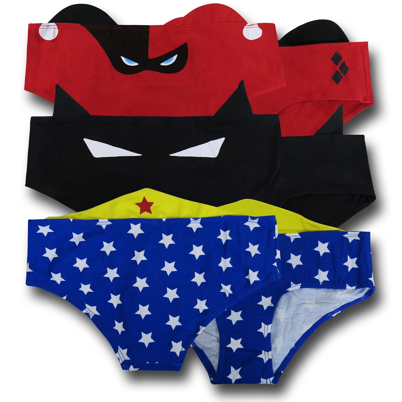 DC Comics Ear Panties 3-Pack, Black