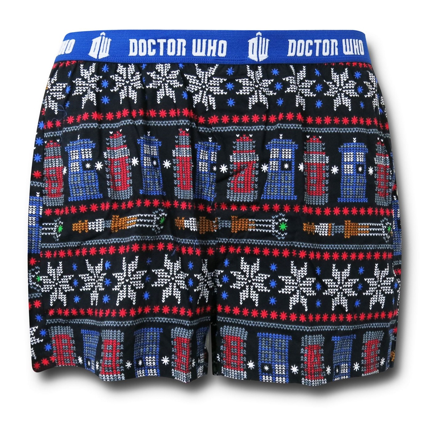 Doctor Who Pattern Boxer Shorts, Black