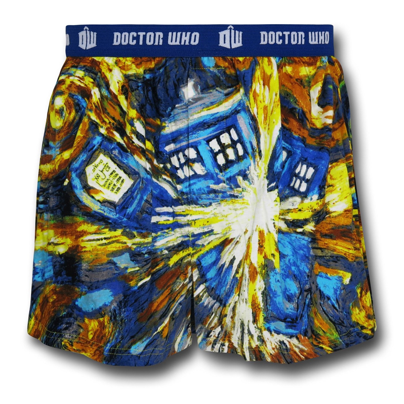 Doctor Who Van Gogh Boxer Shorts, Blue