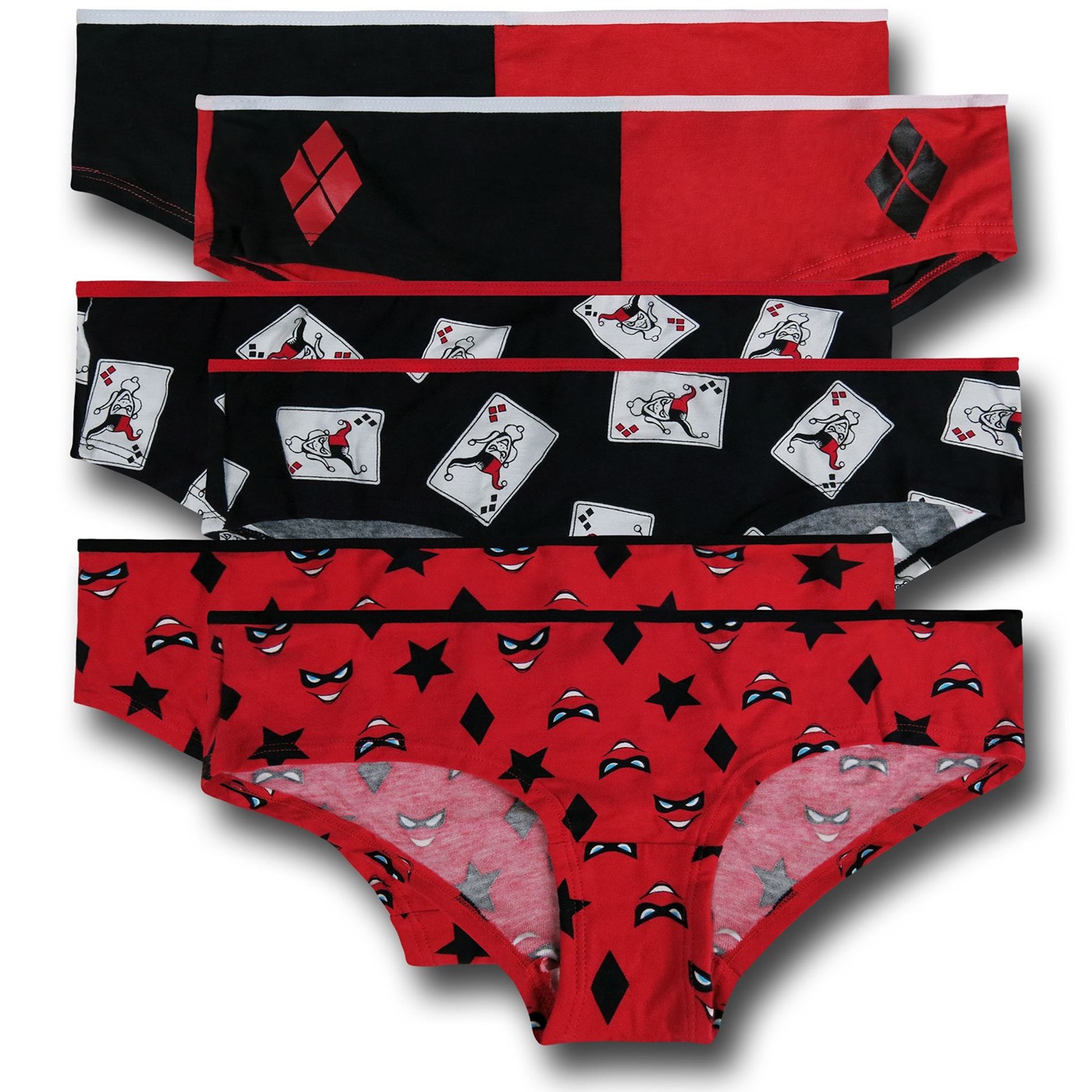 Harley Quinn Panty 3-Pack, Red