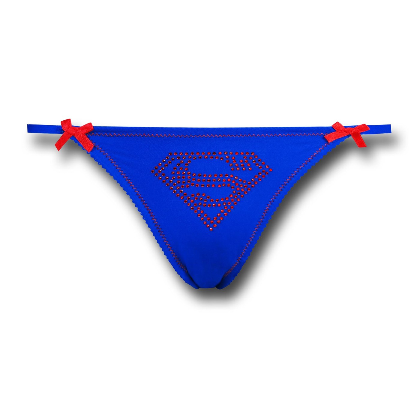 Supergirl Logo Women's Lace String Bikini Panty, Blue