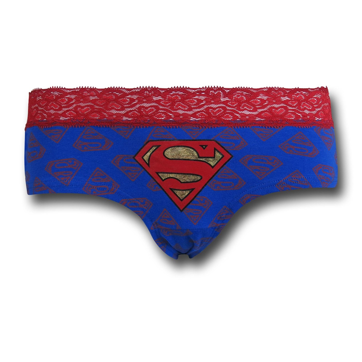 Superman Lace/Foil Women's Panty, Blue