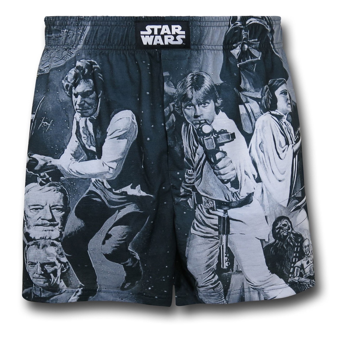 Star Wars Black and White Poster Boxer Shorts, Black