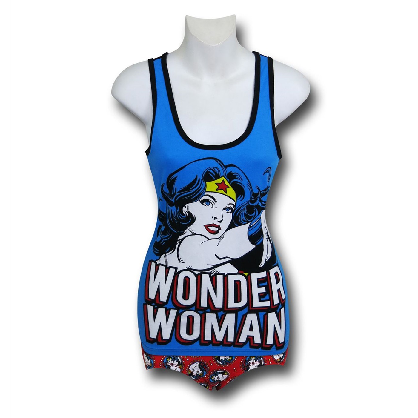 Wonder Woman Image on Blue Women's Tank & Panty Set, Blue