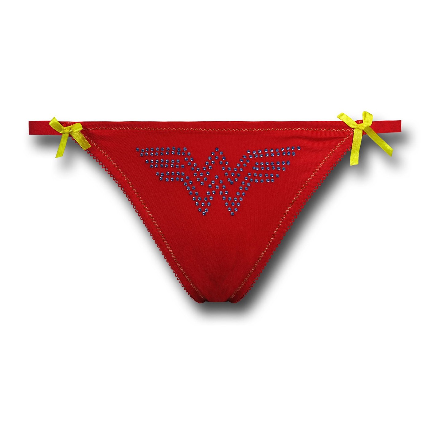 Wonder Woman Logo Women's Lace String Bikini Panty, Red