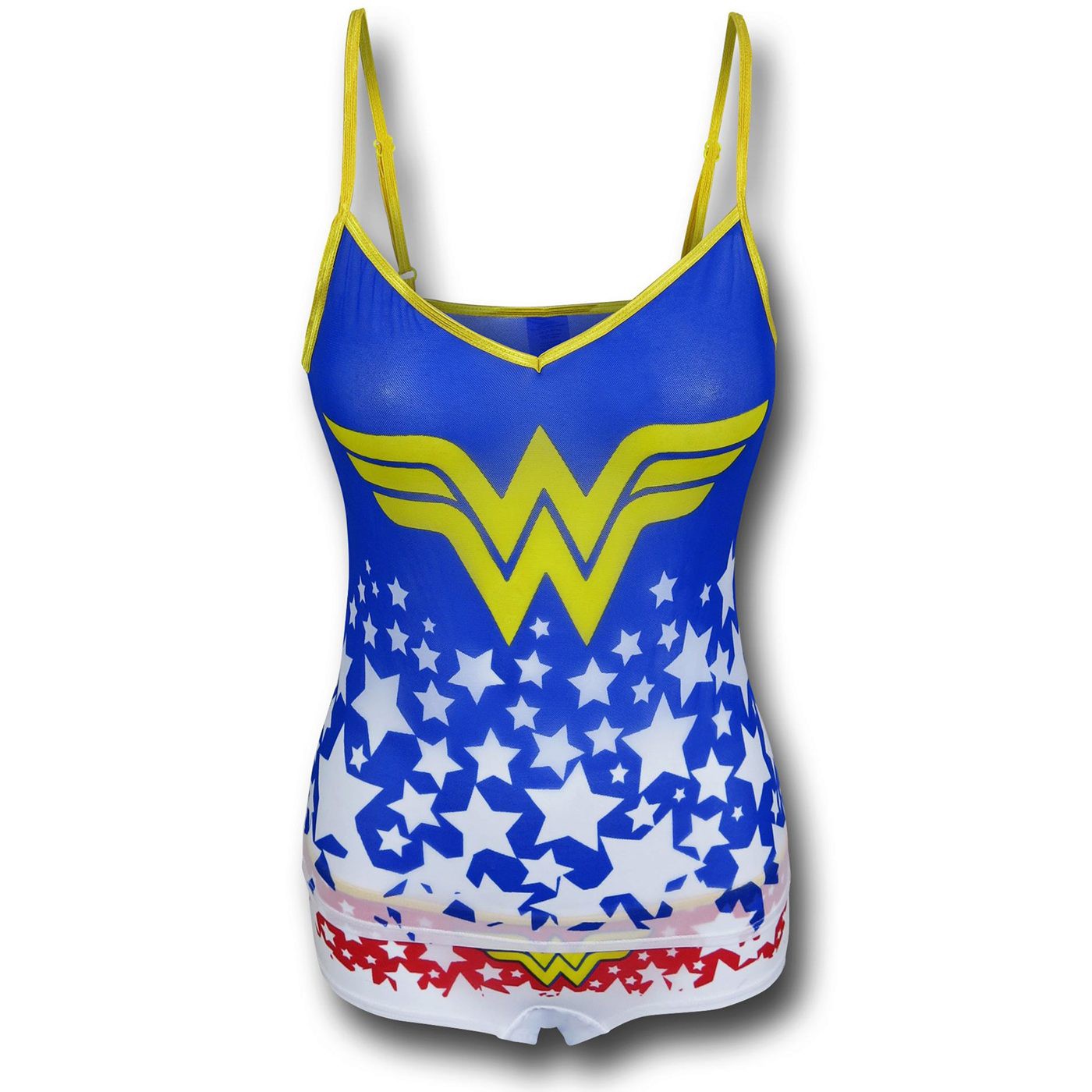 Wonder Woman Mesh Women's Cami & Panty Set, Blue