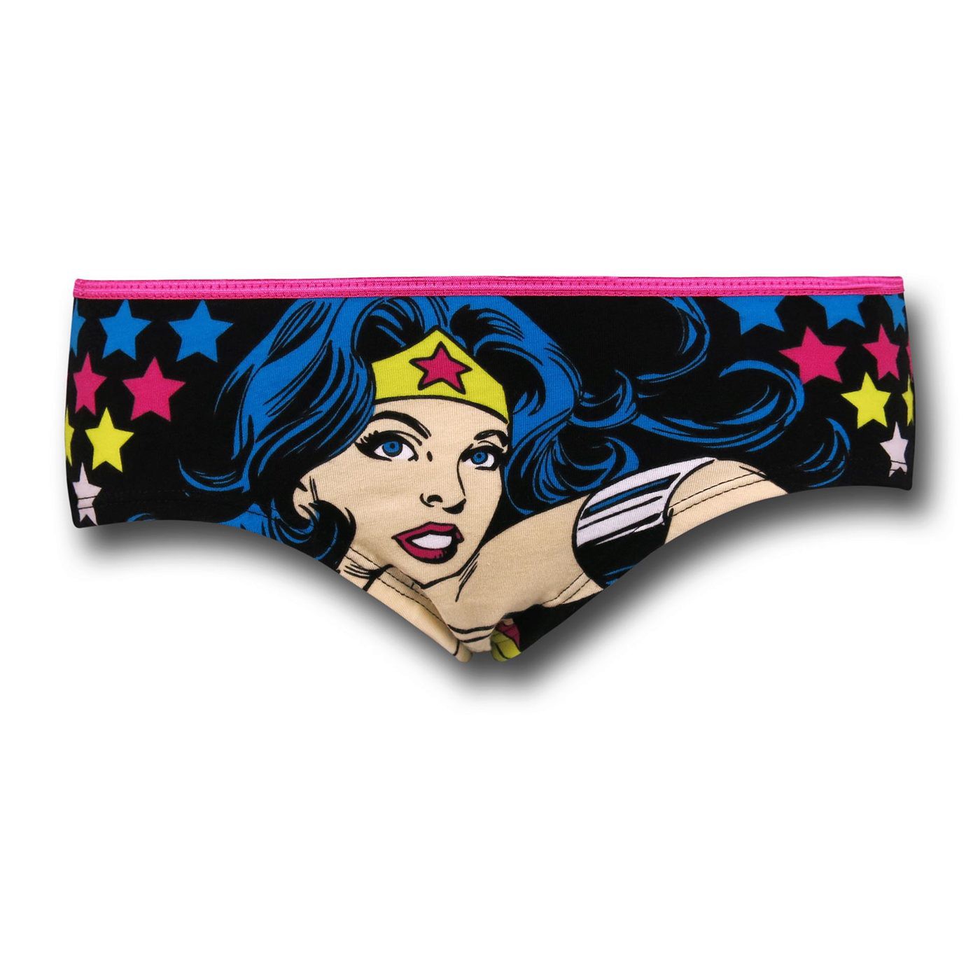 Wonder Woman Neon Black Hipster Panty, Black