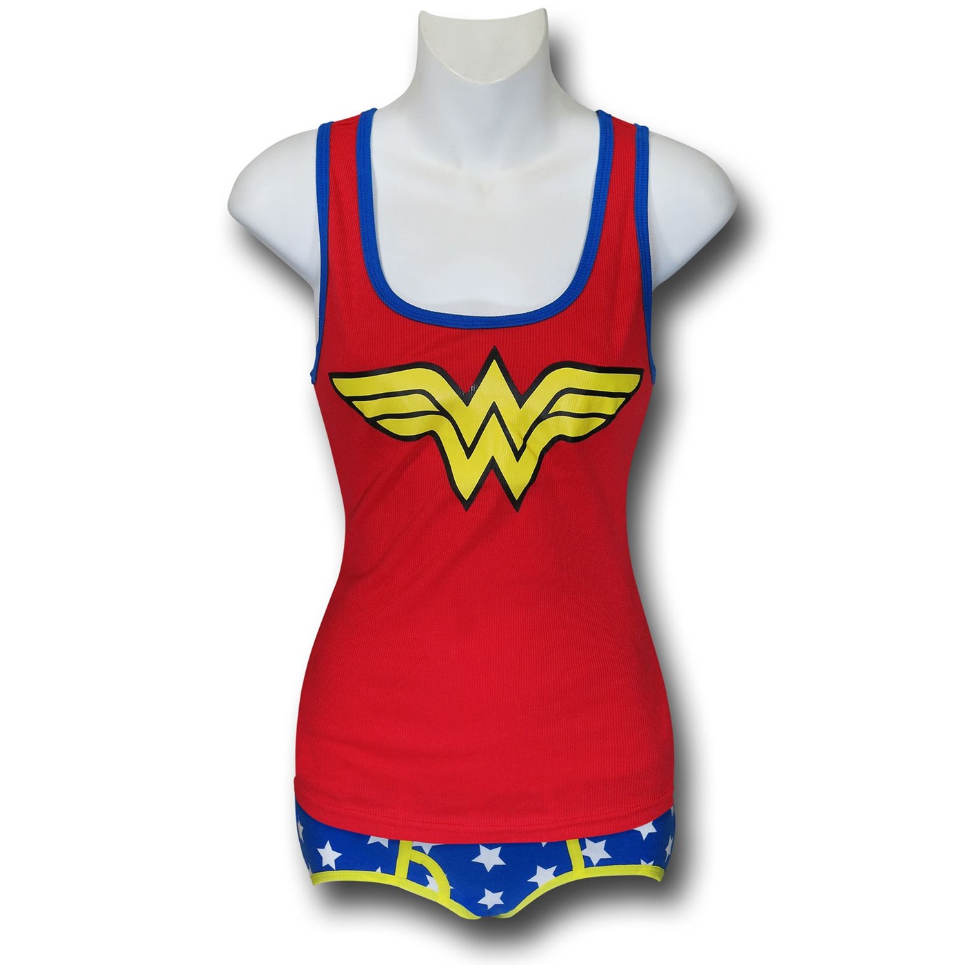 Wonder Woman Ribbed Women's Tank & Panty Set, Red