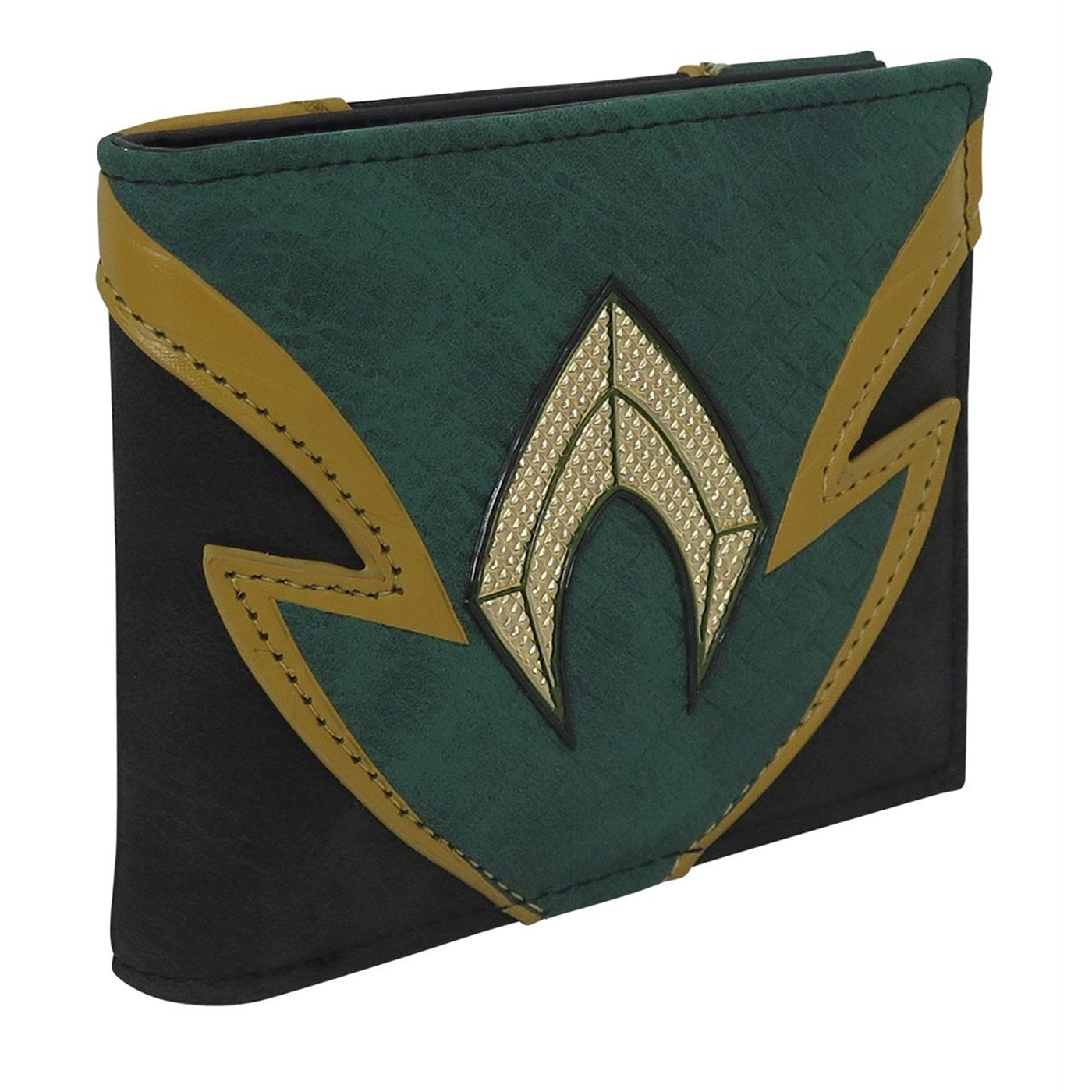 Aquaman Chrome Weld Patch Men's Bi-Fold Wallet, Green