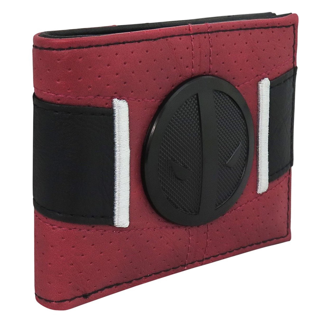 Deadpool Black Badge Costume Men's Bi-Fold Wallet, Red