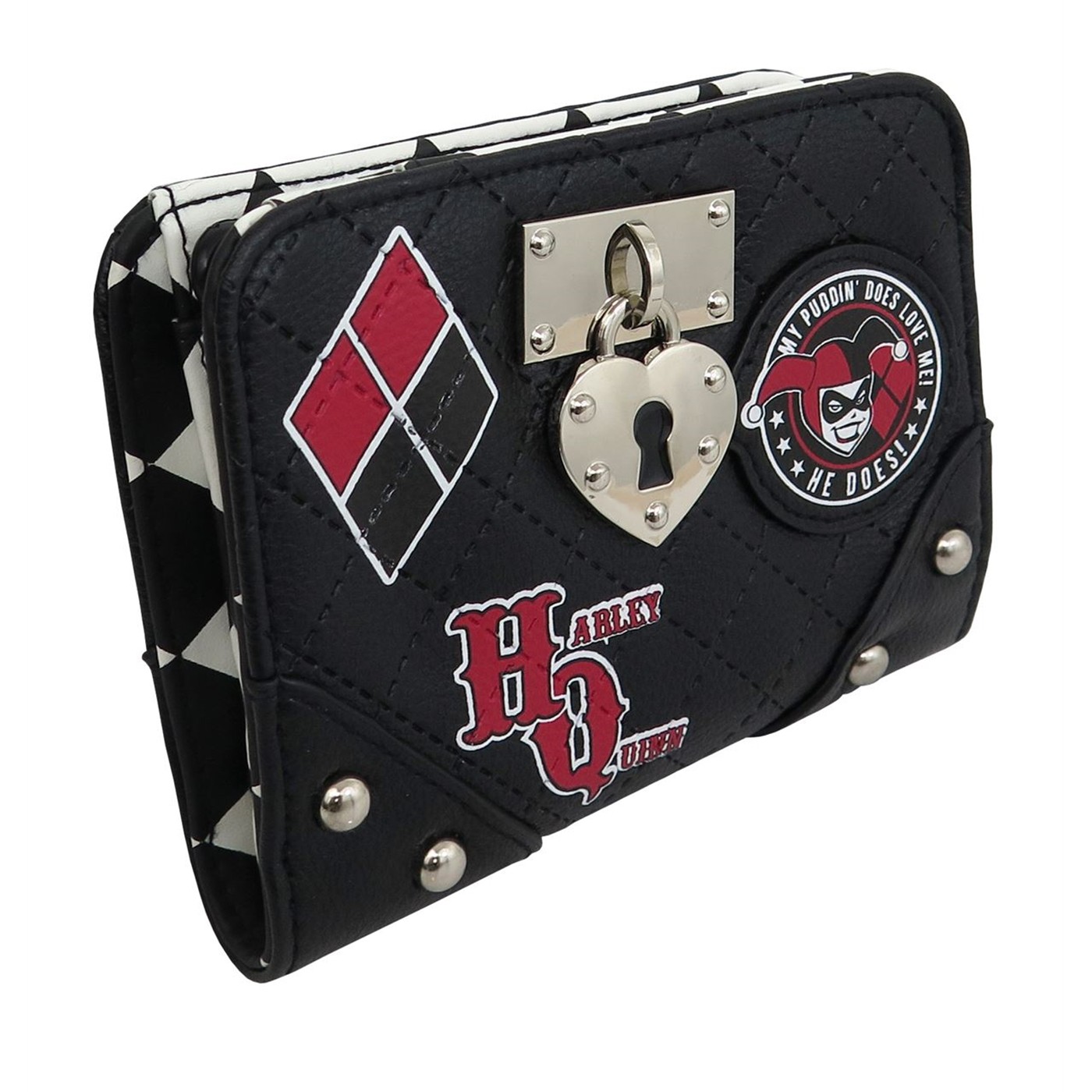 Harley Quinn with Locket Women's Bi-Fold Wallet, Black