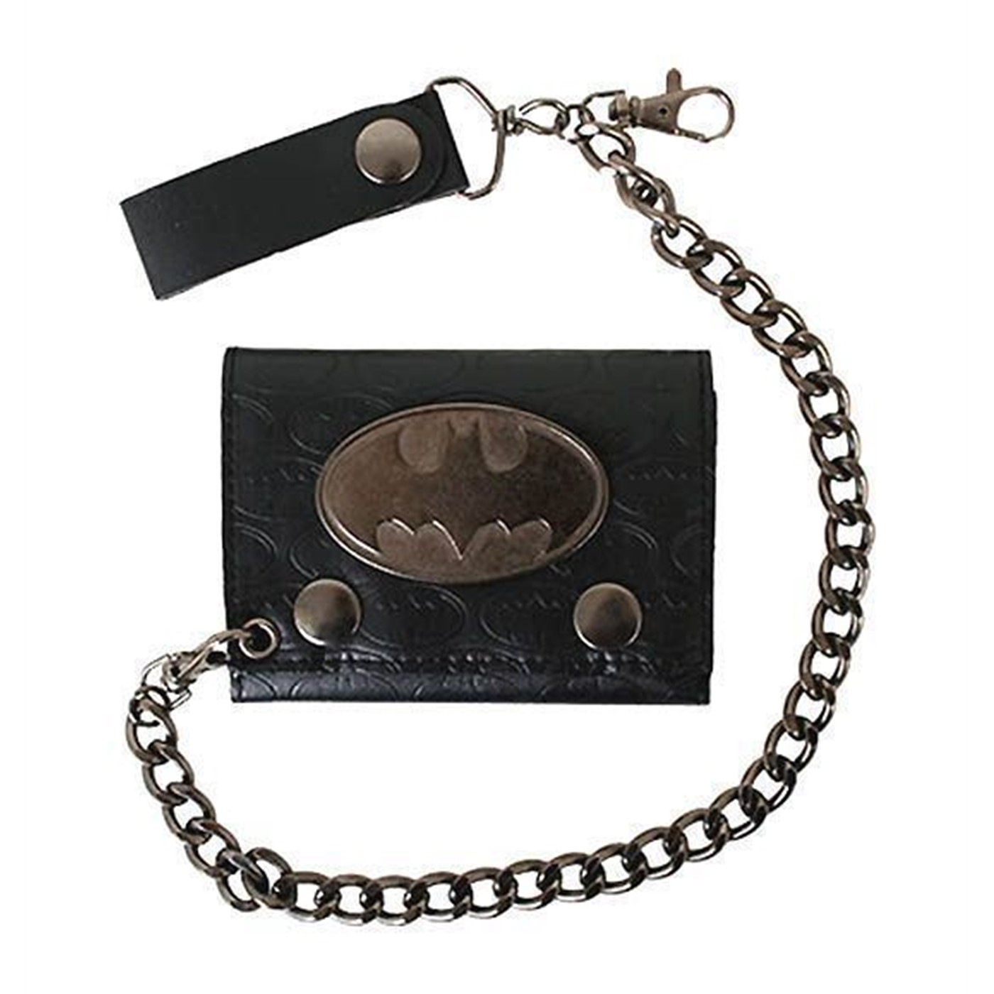Batman Metal Symbol Leather Chain Wallet