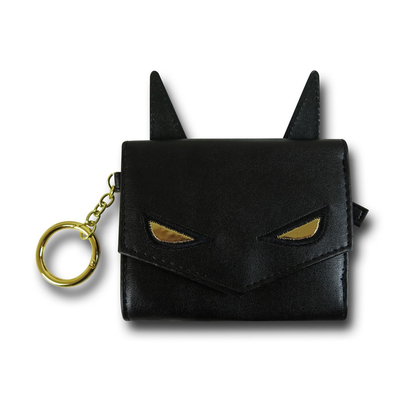 Batman Ears Women's Mini Trifold Wallet w/Keyring, Black