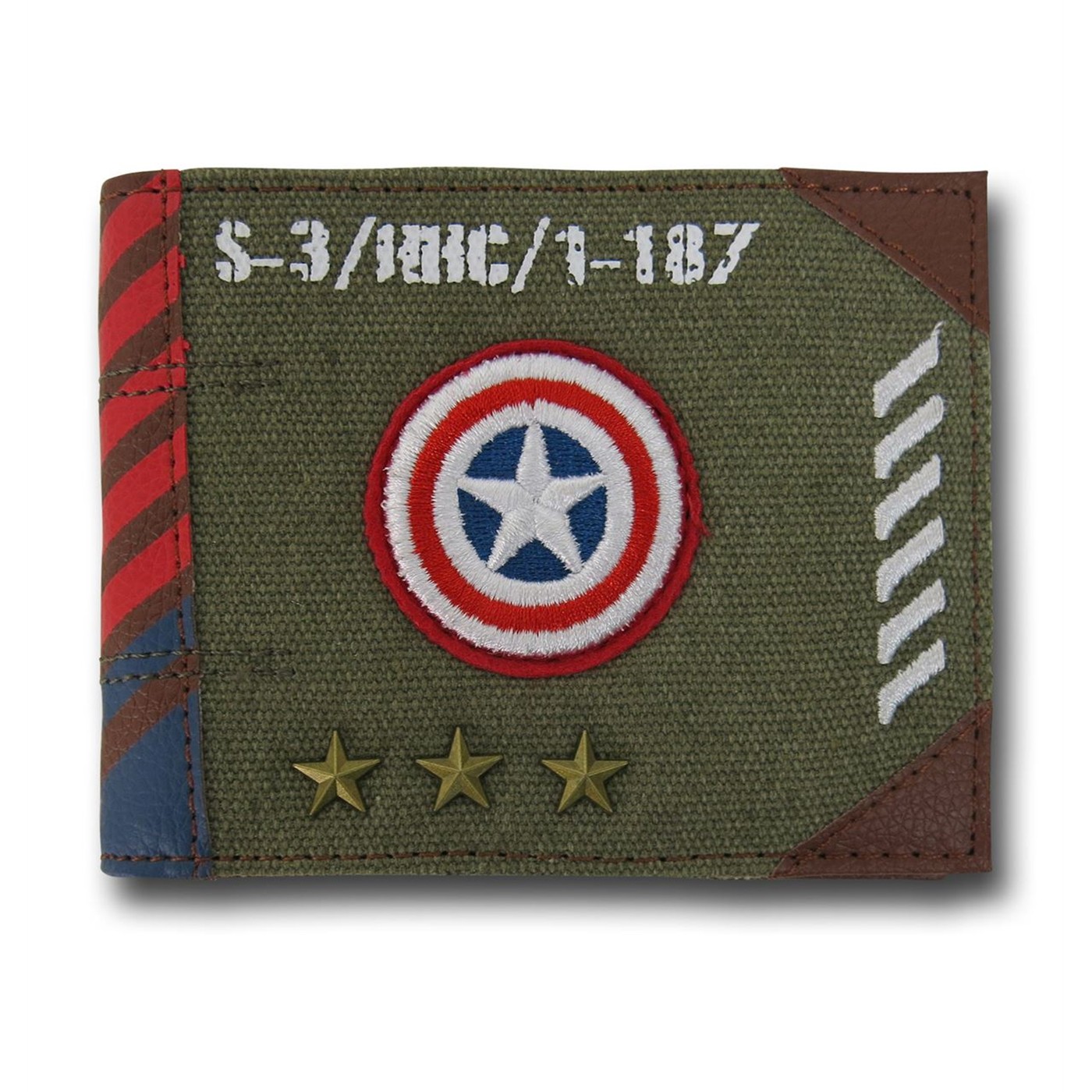Captain America Military Green Men's Bi-Fold Wallet, Green