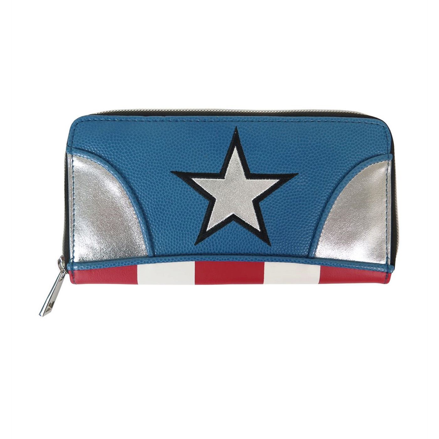 Captain America Suit Up Women's Zipper Wallet, Blue
