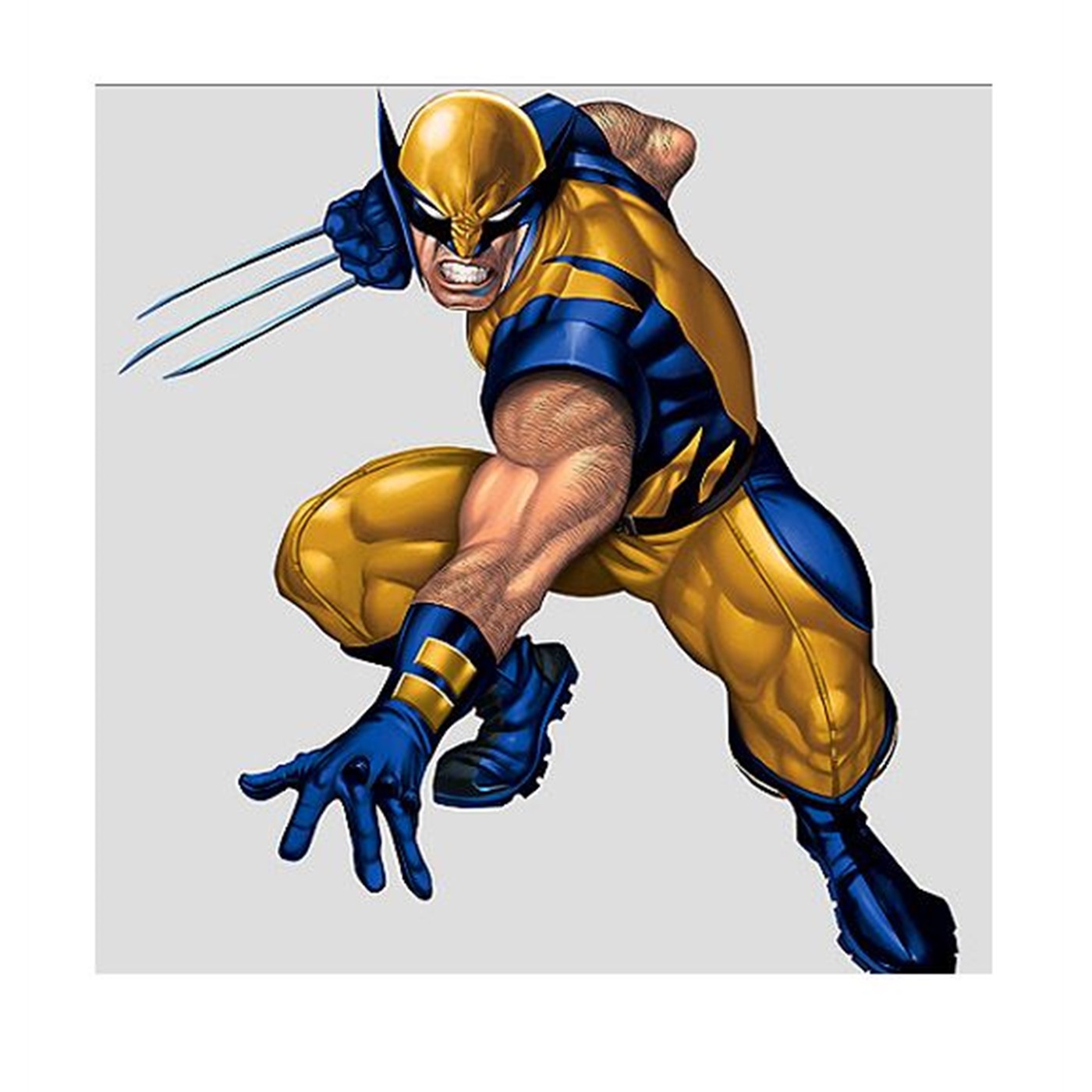 Wolverine Pouncing Life Size Wall Decal, Yellow