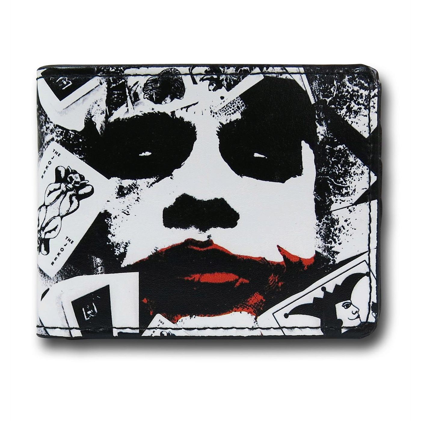 Dark Knight Joker Face Men's Bi-Fold Wallet, White