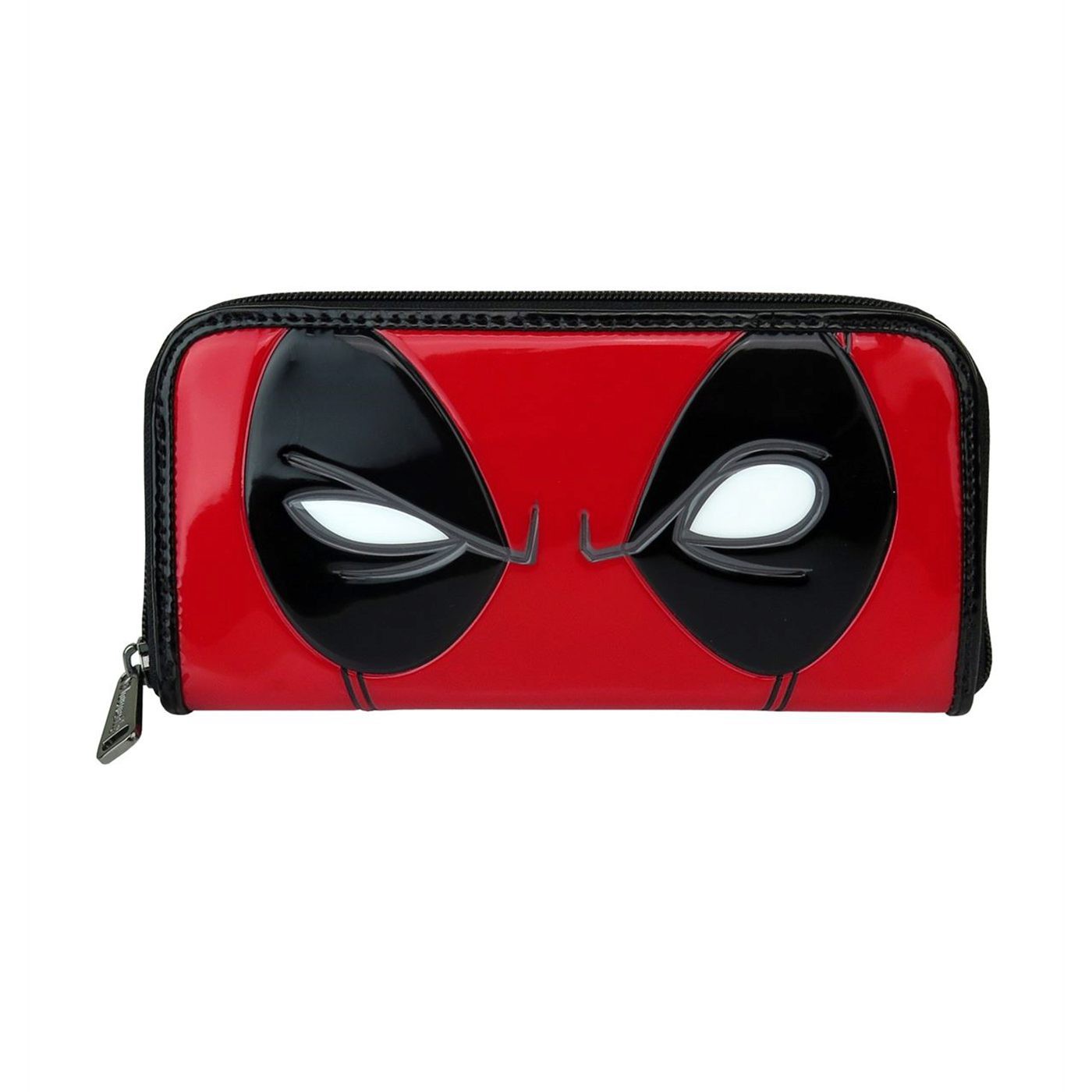 Deadpool Patent Leather Zipper Wallet, Red