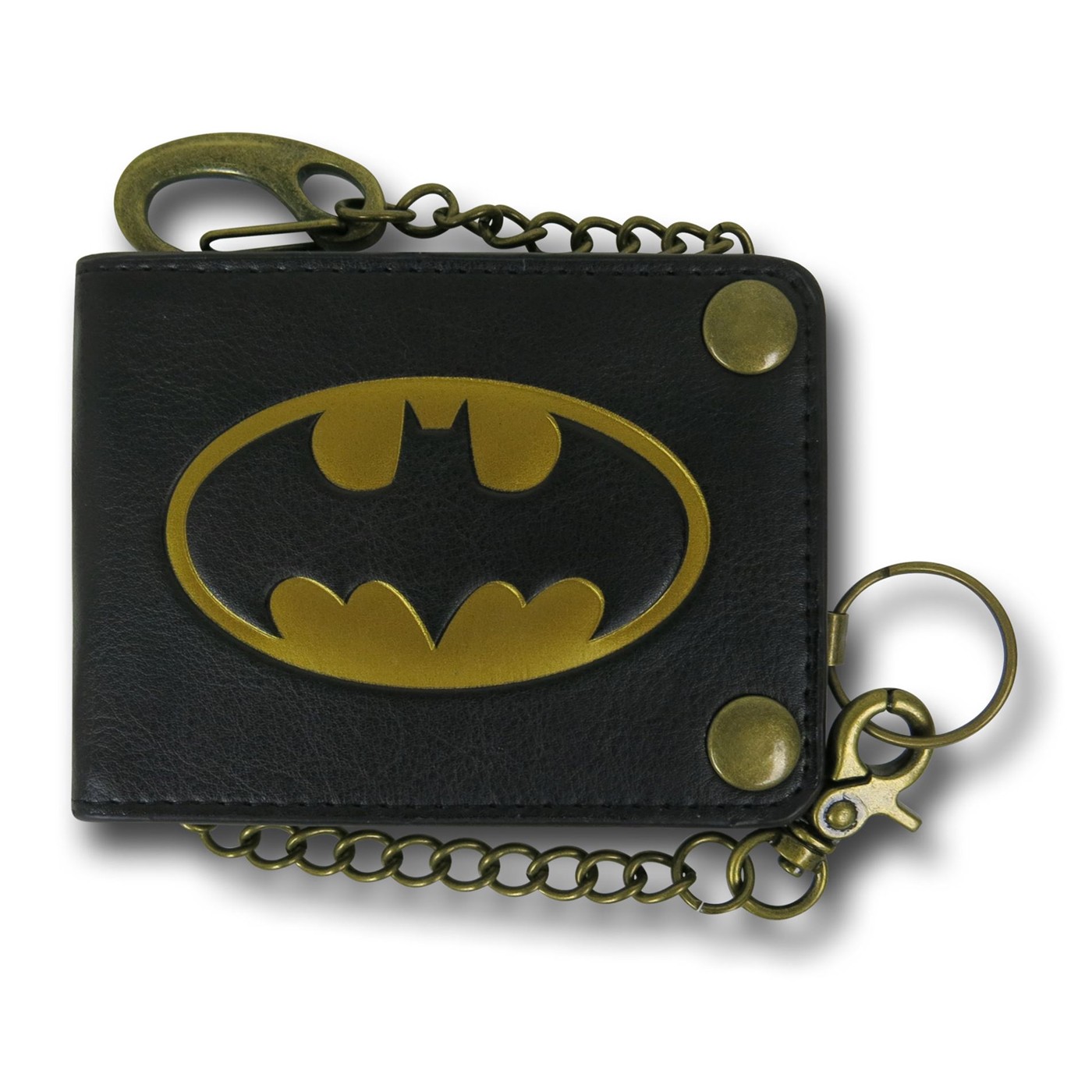 Batman Symbol Bi-Fold Snap Chain Wallet, Black