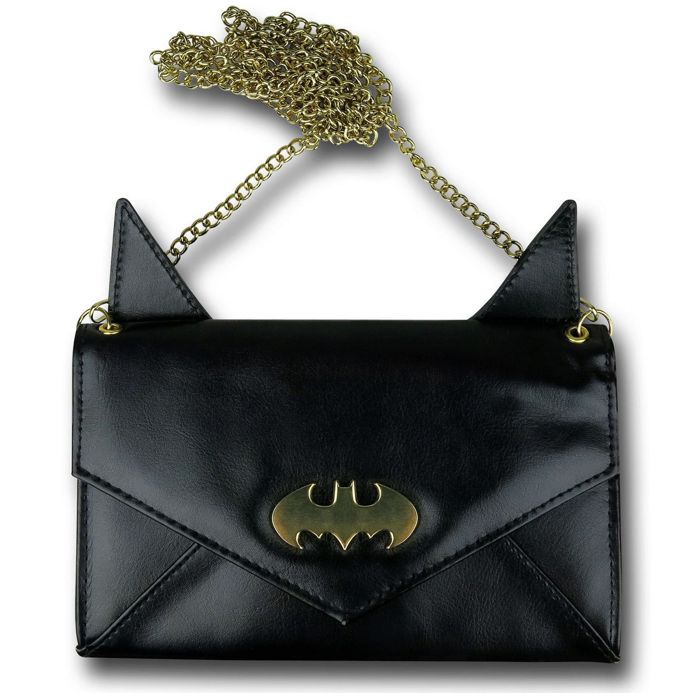 Batman Eared Envelope Wallet with Chain, Black