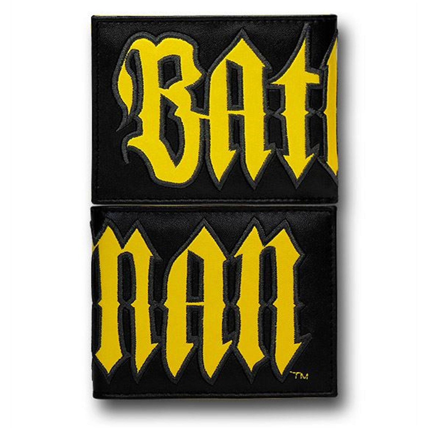 Batman Gothic Yellow Logo Bi-Fold Wallet, Black