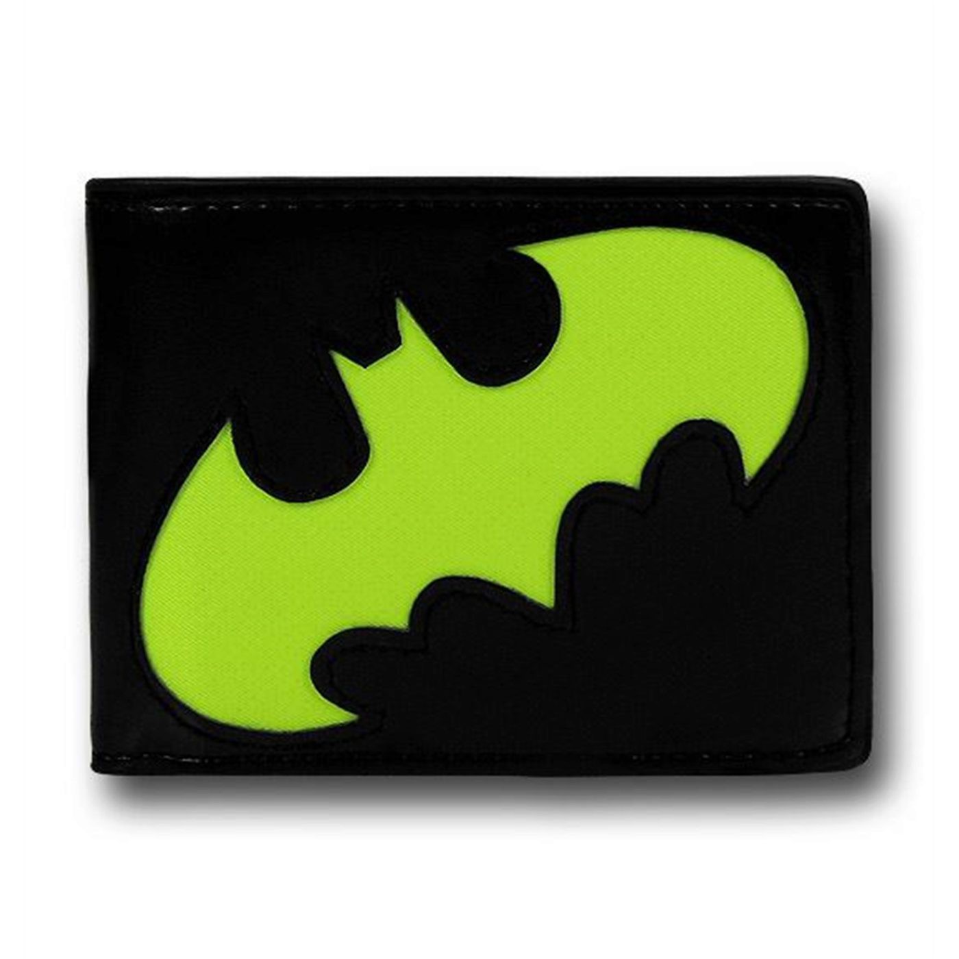 Batman Neon Symbol Black Bi-Fold Wallet, Black