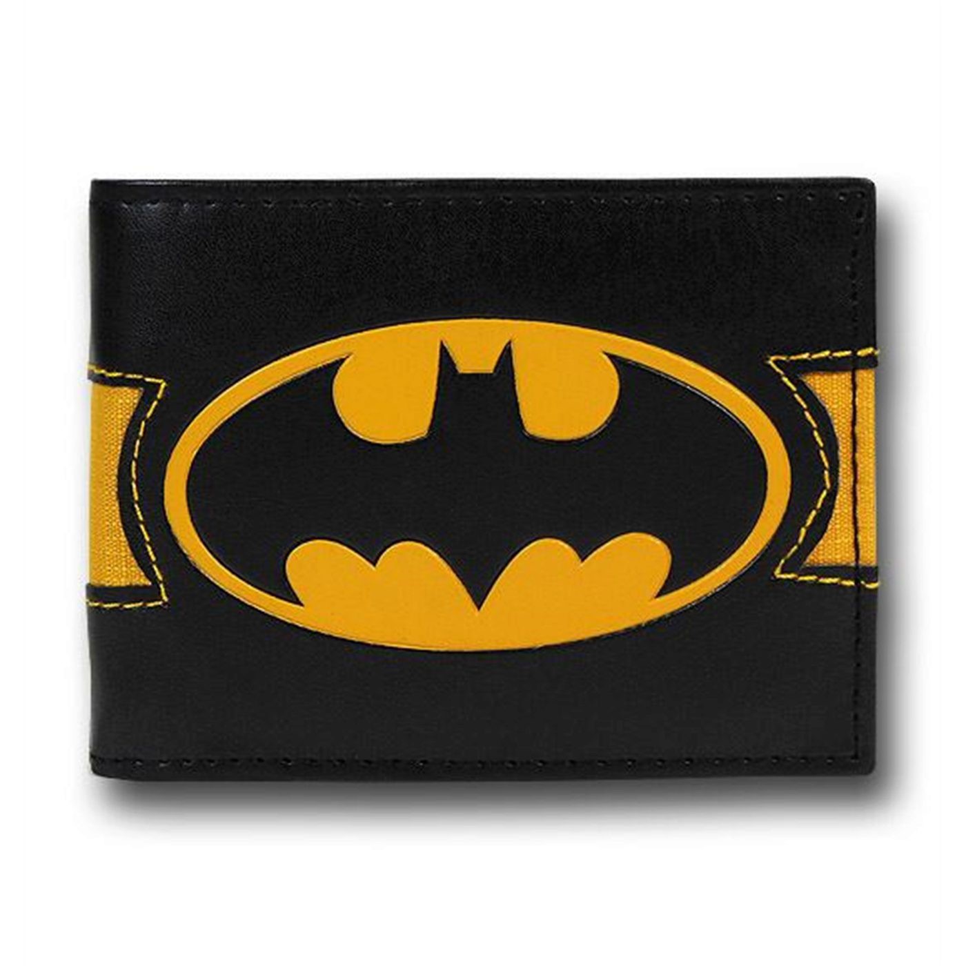 Batman Oval Symbol Black Canvas Bi-Fold Wallet, Black