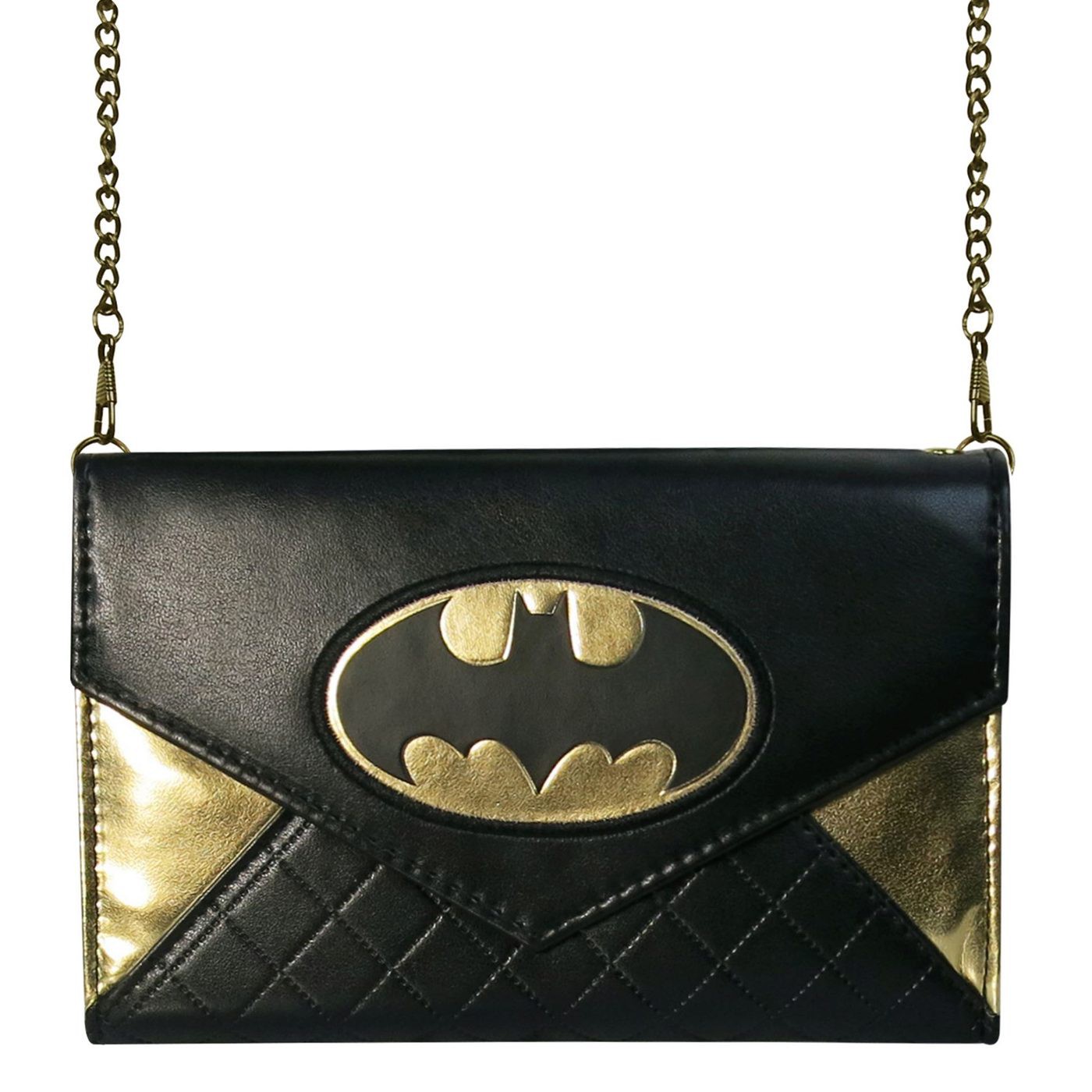 Batman Foil Envelope Wallet with Chain, Black