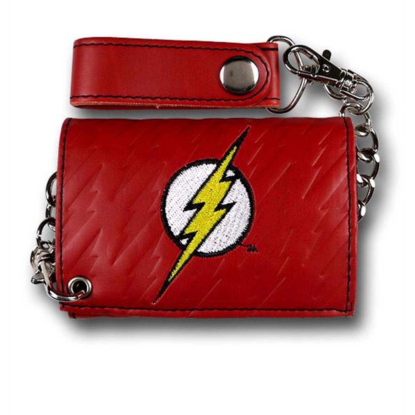 Flash Symbol Chain Wallet, Red