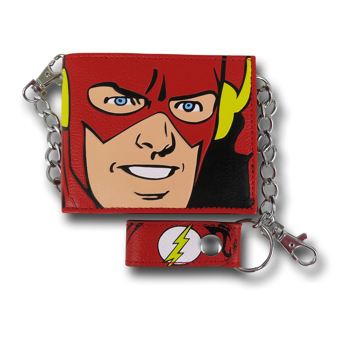 Flash Big Face Wallet w/ Chain, Red