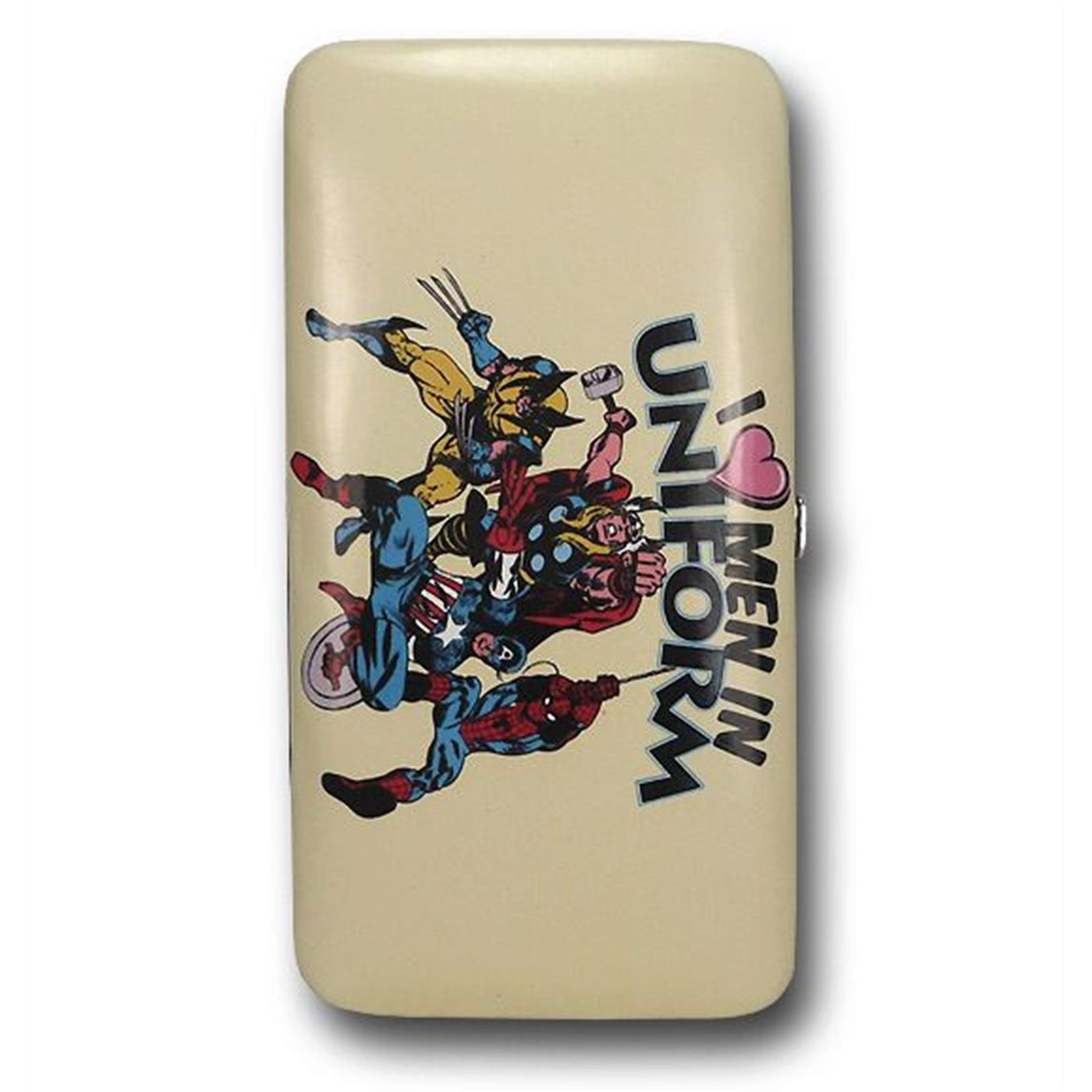 Marvel Men In Uniform Ladies Hinged Wallet, White