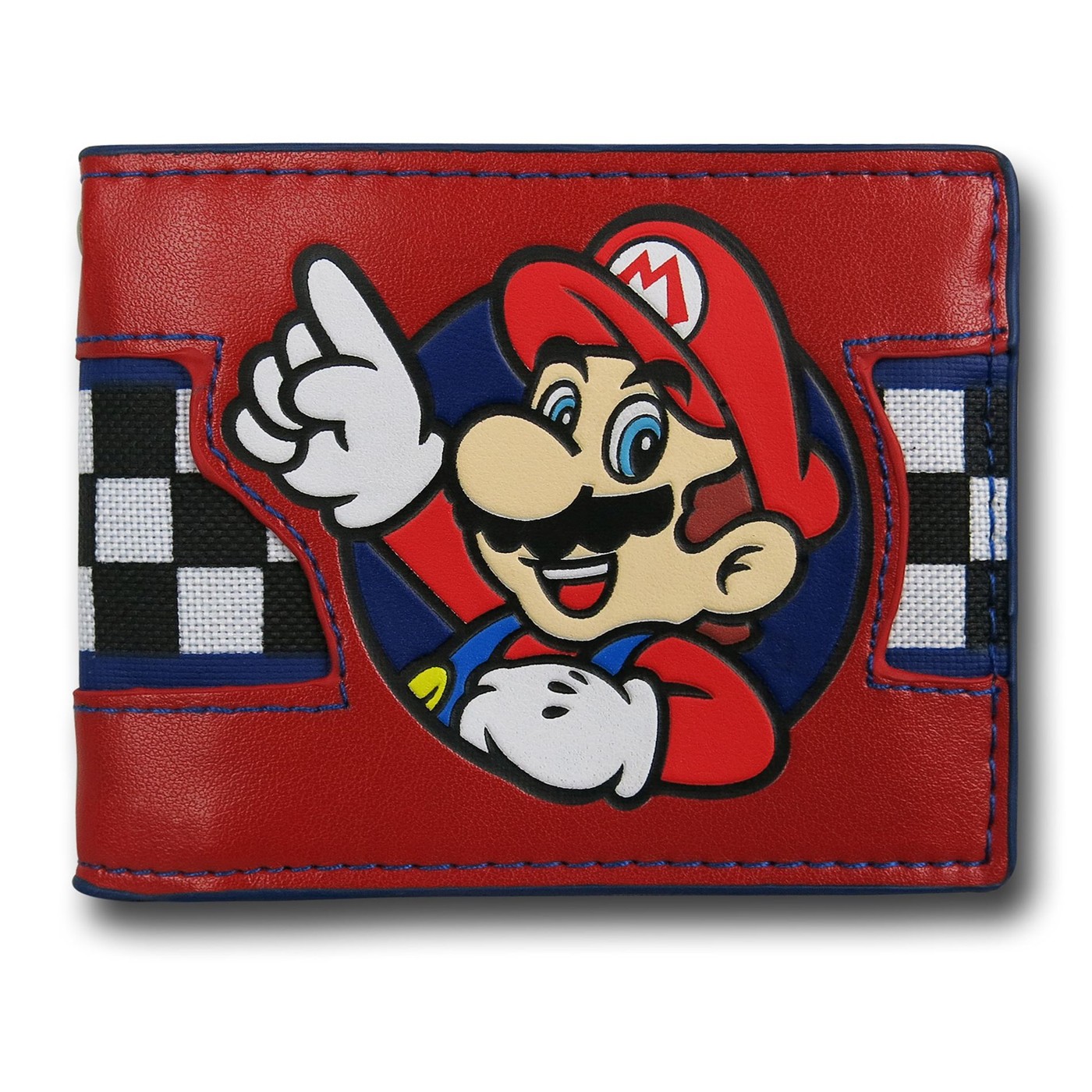 Mario Checker Bi-Fold Wallet, Red