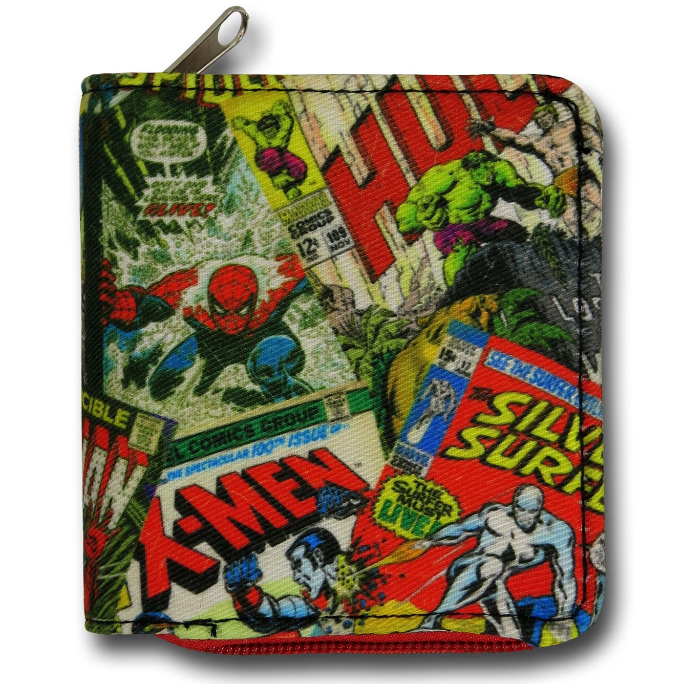 Marvel Comic Collage Zip Wallet, Black