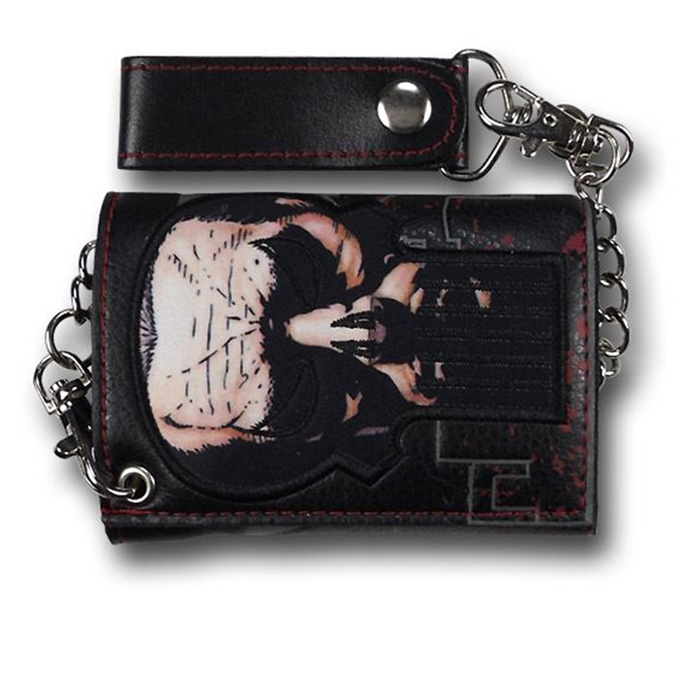 Punisher Face Chain Wallet, Black