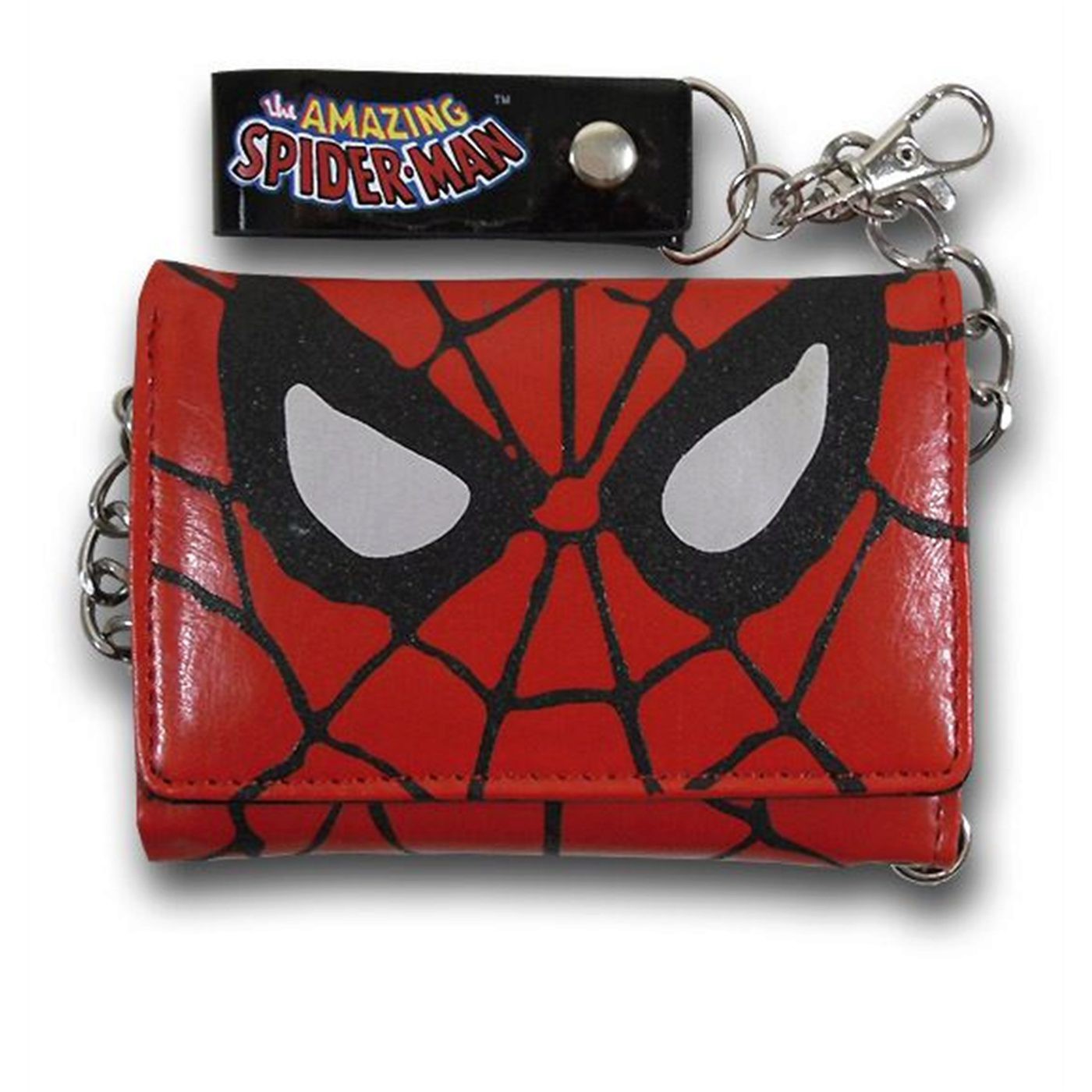 Spiderman Silver Eyes Chain Wallet, Red