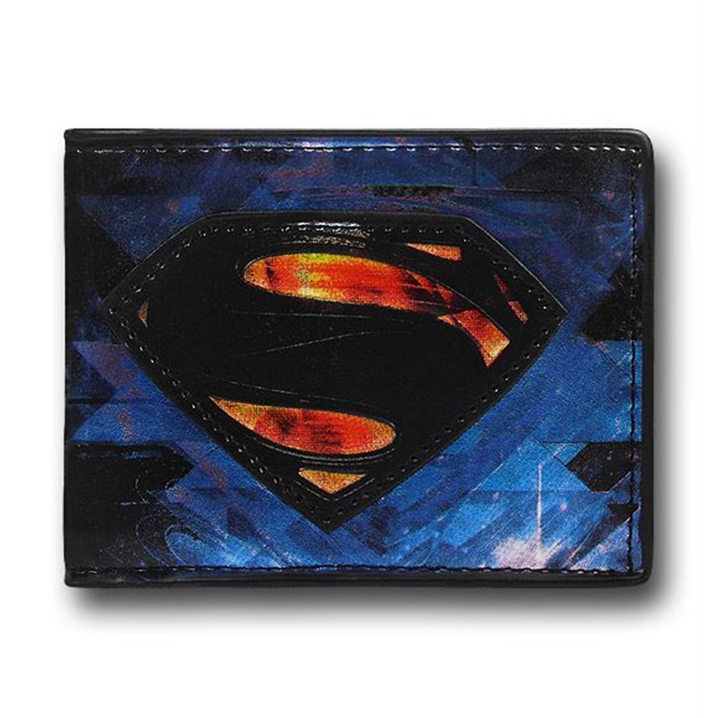 Superman Man of Steel Chromium Print Bi-Fold Wallet, Blue