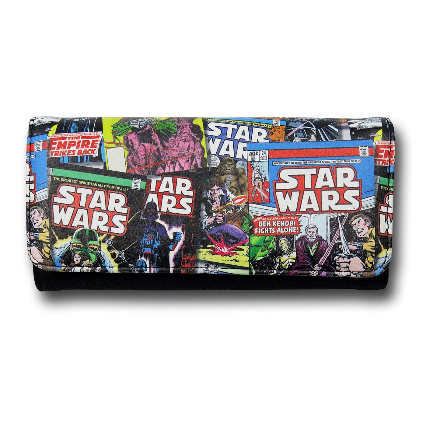 Star Wars Comic Cover Faux Leather Tri-fold Wallet, Black