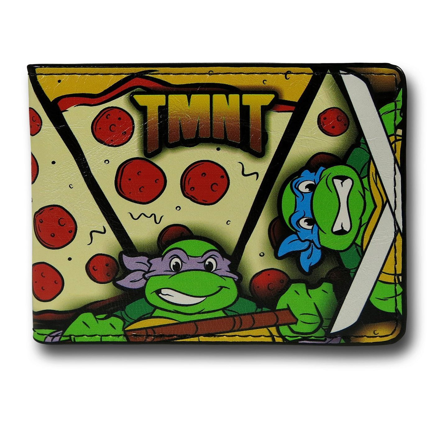 TMNT Pizza Pattern Bi-Fold Wallet, Green