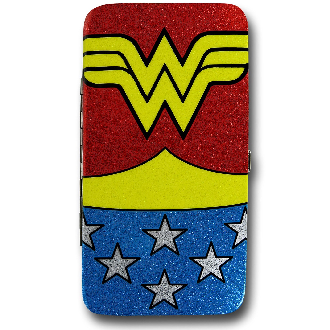 Wonder Woman Glitter Costume Ladies Hinged Wallet, Red