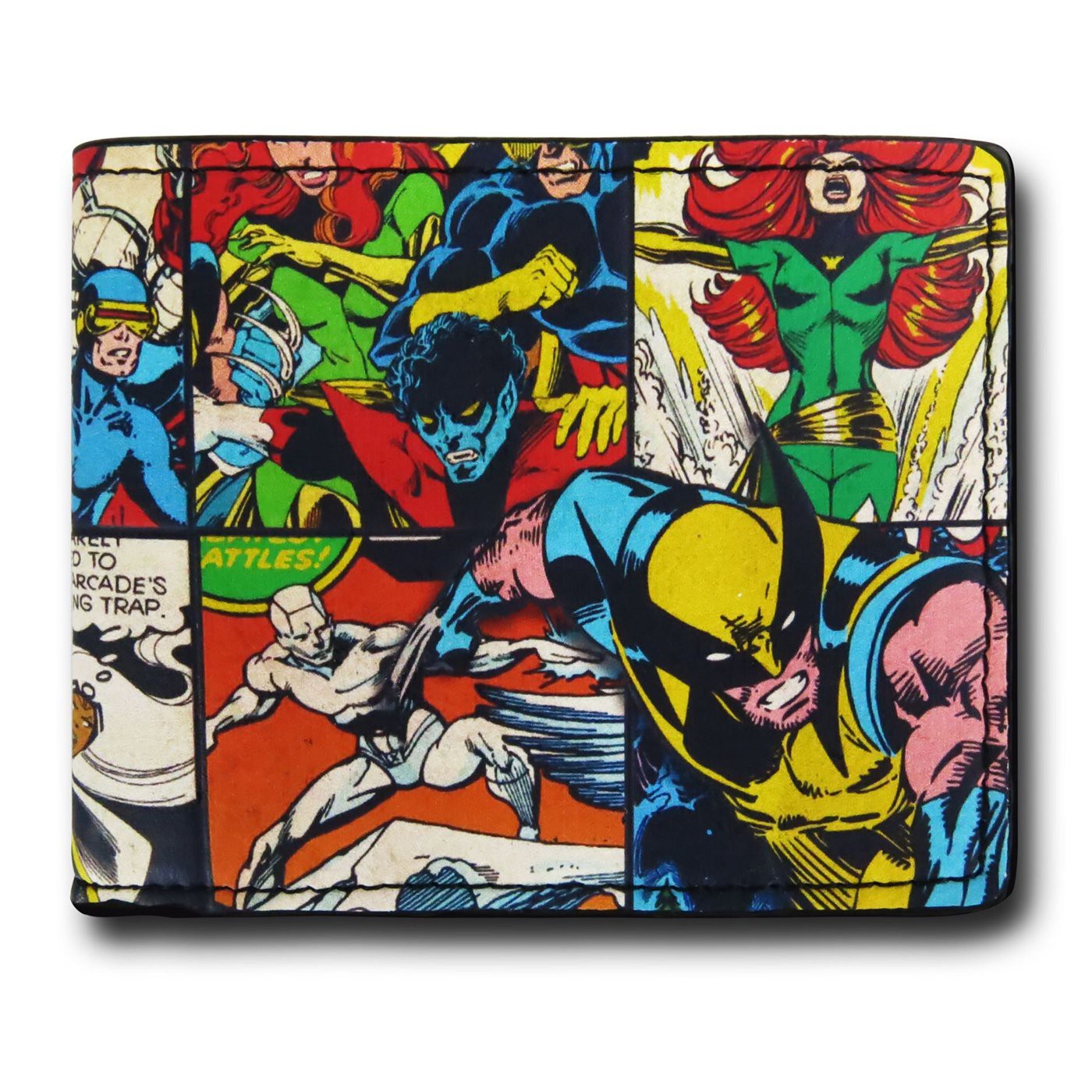 X-Men Comic Collage Bi-Fold Wallet, Yellow