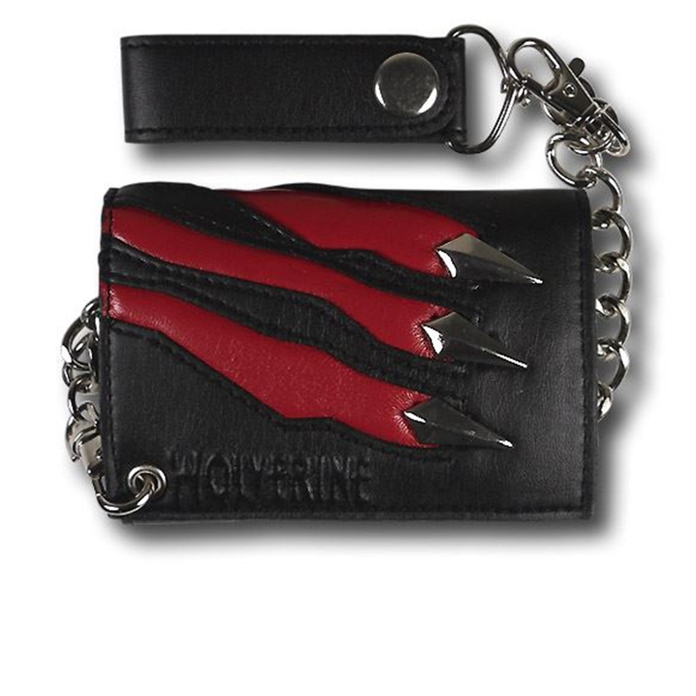 X-Men Wolverine Black Leather Chain Wallet, Black