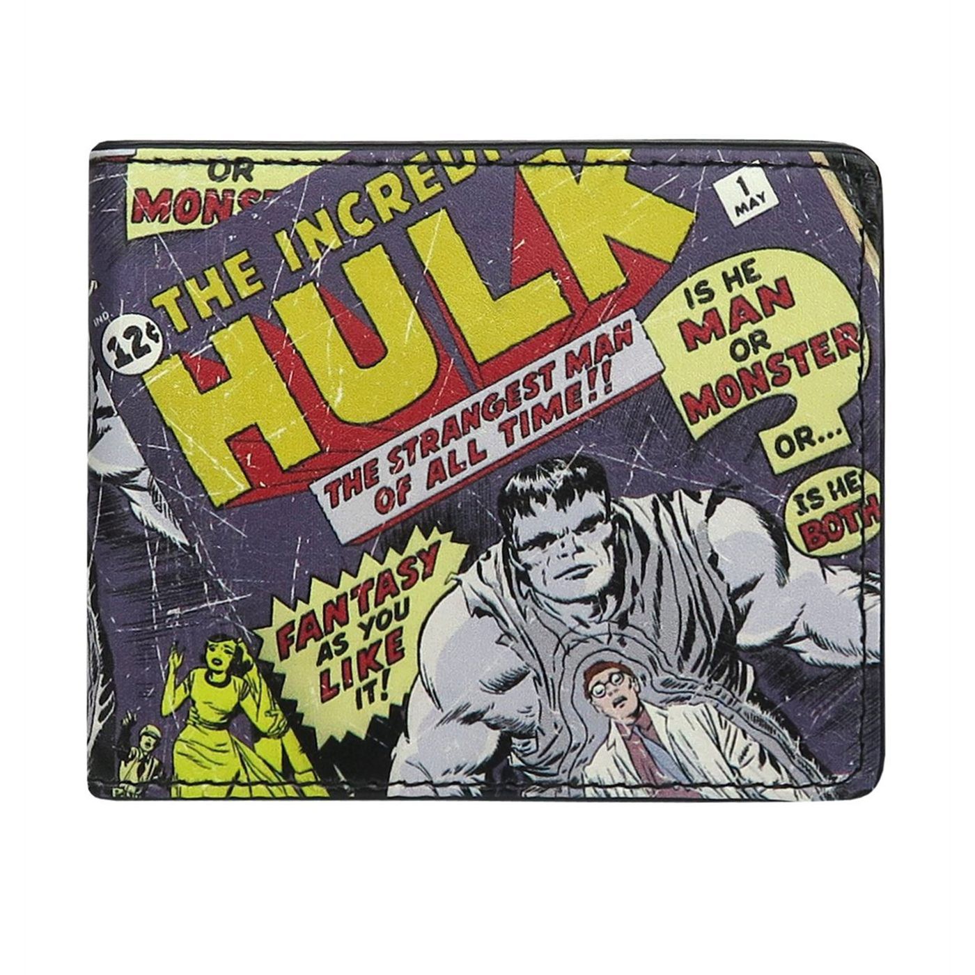 Hulk Comic Cover Bi-Fold Wallet, Yellow
